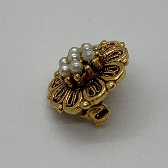 Tacoa Vintage Gold Plated Dainty Pearl Brooch/Pin - Picture 6 of 8
